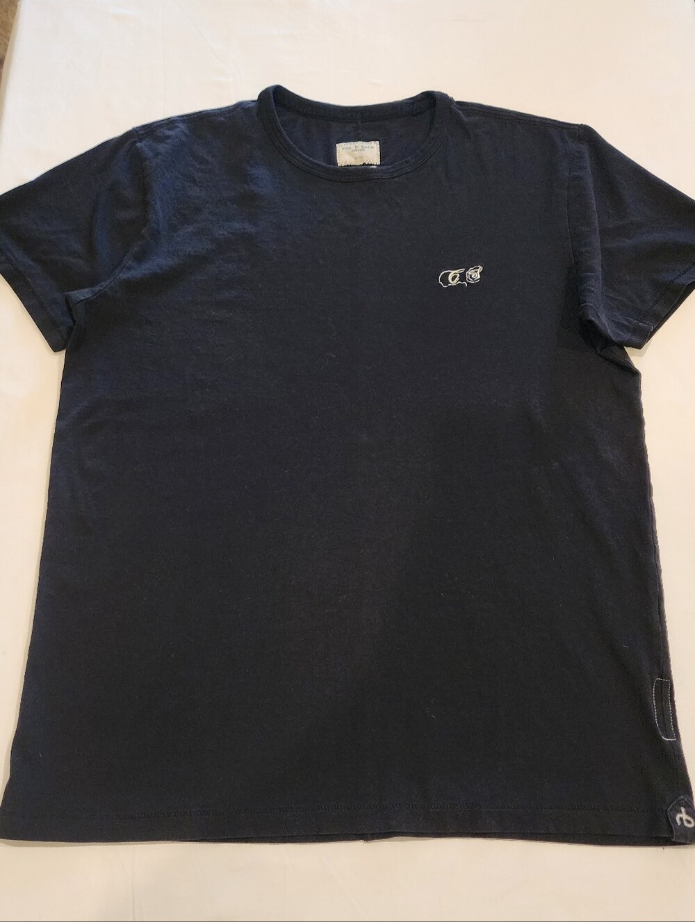 Rag & Bone  Black Crew Neck T-Shirt with Chest Logo Size M